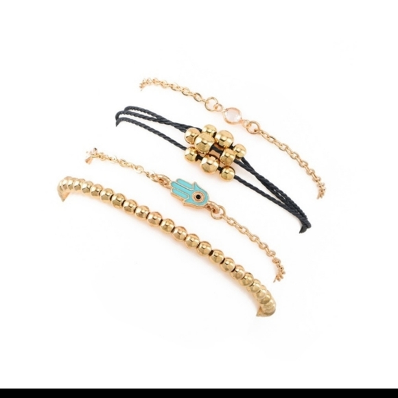 Jewelry - 4 Bracelet Set in Gold Color